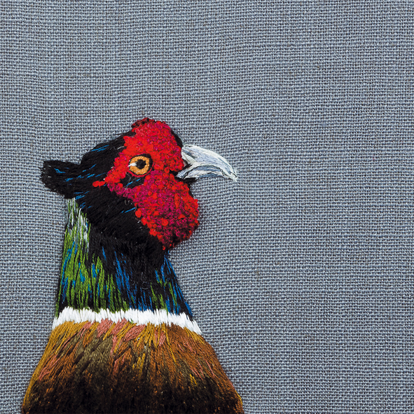 Pheasant on linen Pheasant on linen