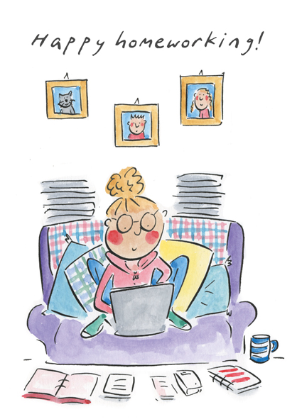 Happy homeworking (female) Happy homeworking (female)