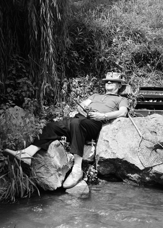 Sleeping man fishing Sleeping man fishing