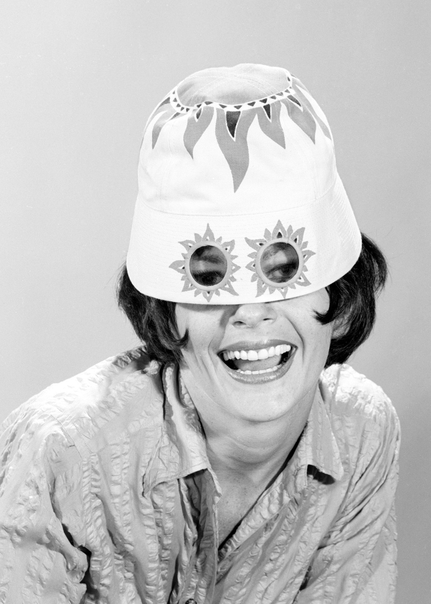 Woman with crazy hat Woman with crazy hat