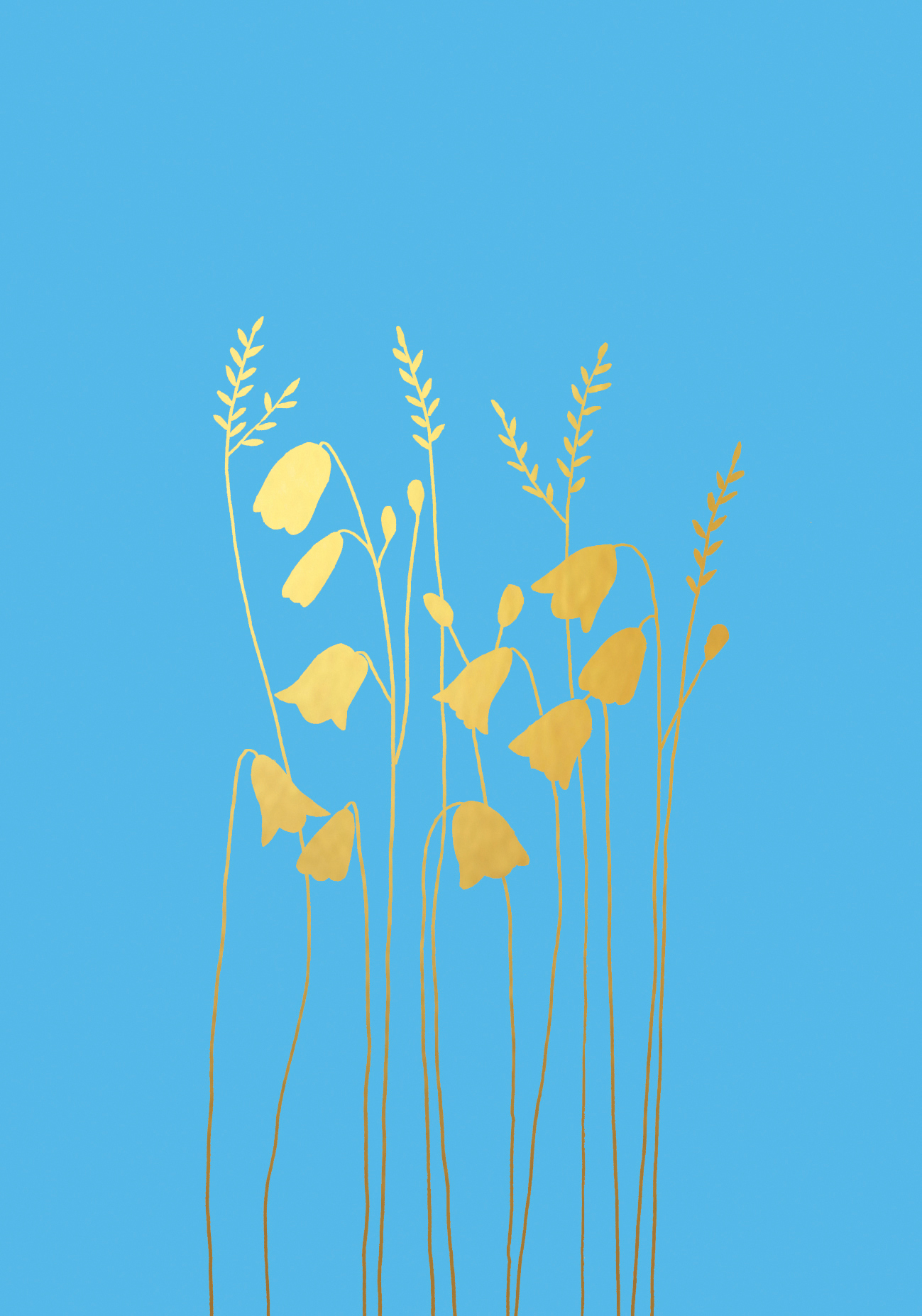 Harebell Blank Gold Greeting Card Harebell Blank Gold Greeting Card