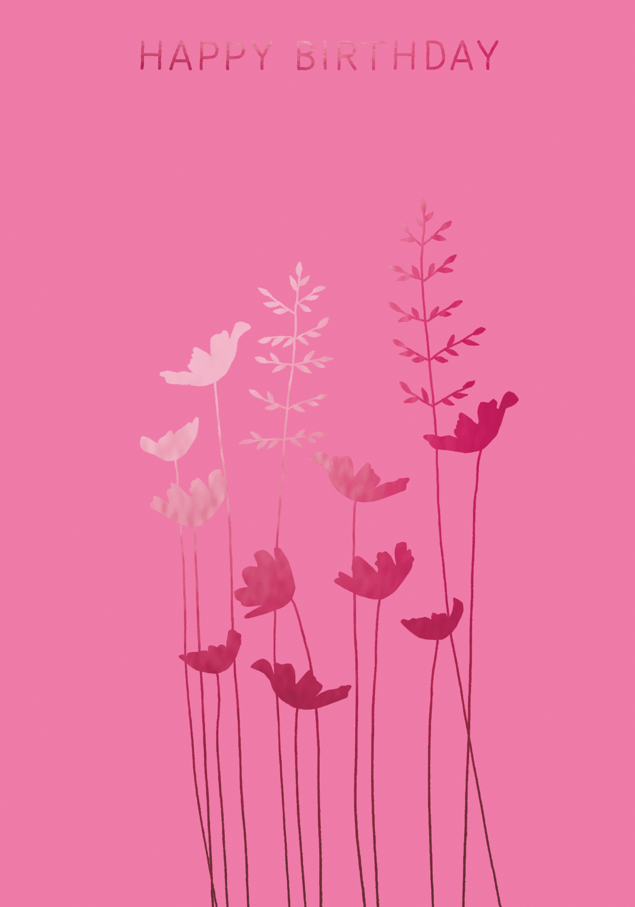 Anemones Birthday Pink Greeting Card Anemones Birthday Pink Greeting Card
