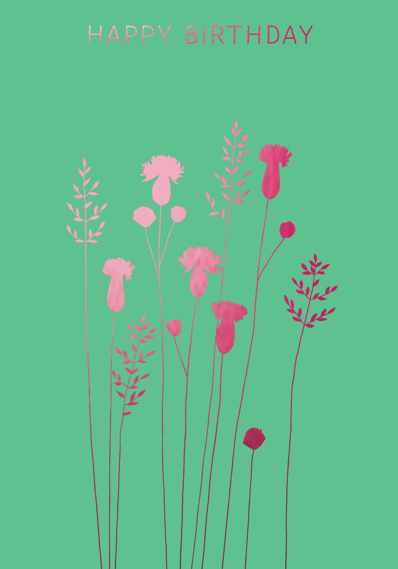 Thistles Birthday Pink Greeting Card Thistles Birthday Pink Greeting Card