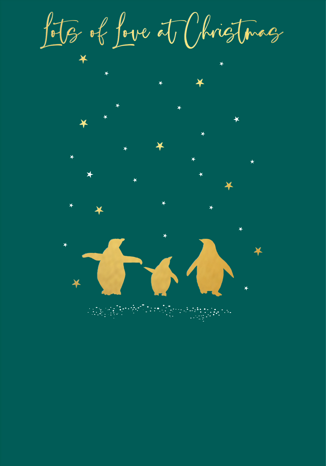 Three Penguins Gold Foiled Christmas Card Three Penguins Gold Foiled Christmas Card