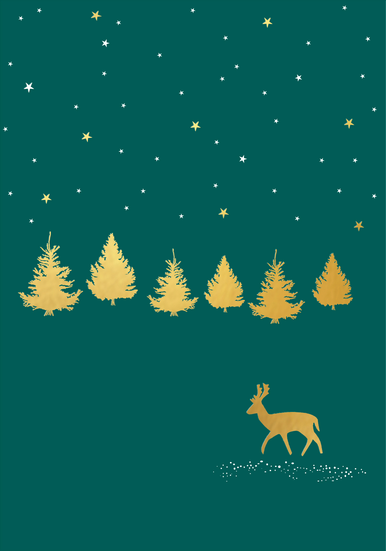 Stag & Trees Gold Foiled Christmas Card Stag & Trees Gold Foiled Christmas Card