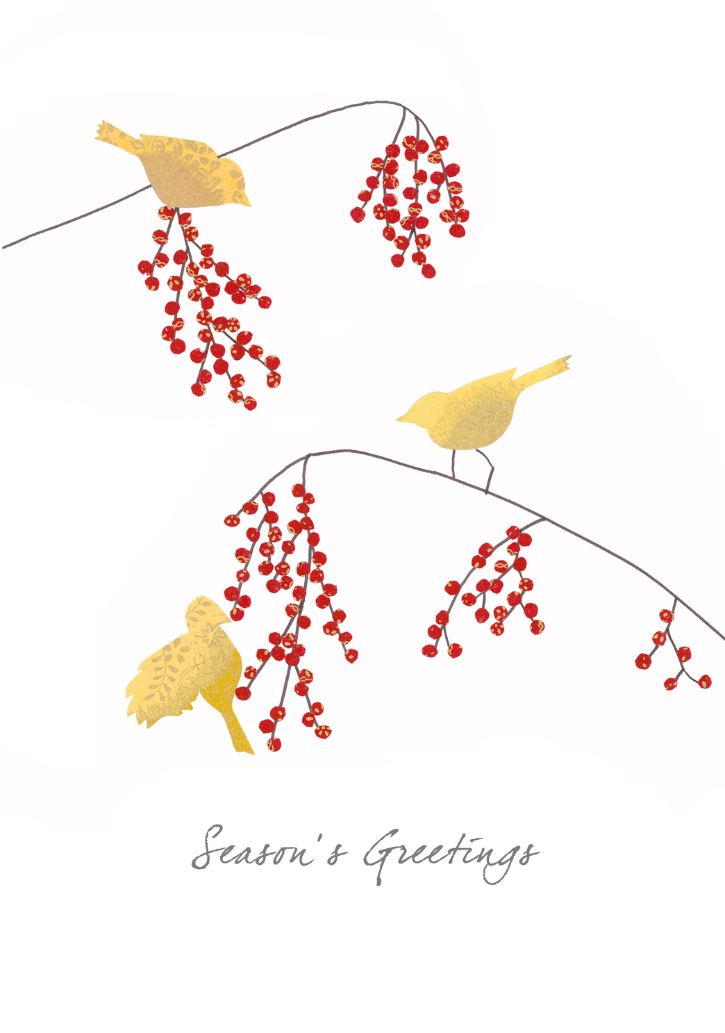Bird & Winter Berries Greeting Card Bird & Winter Berries Greeting Card