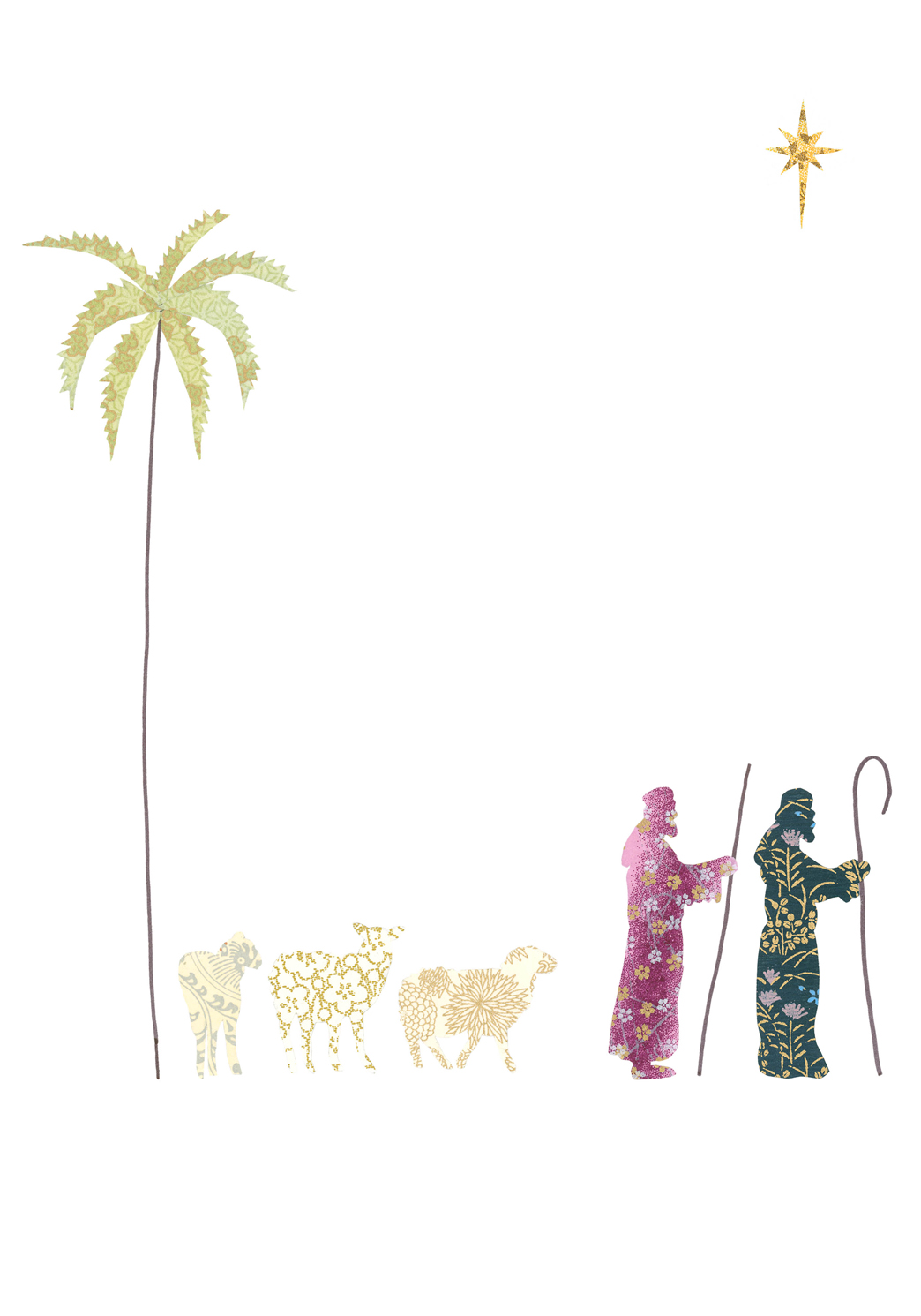 Shepherds and Sheep Greeting Card Shepherds and Sheep Greeting Card