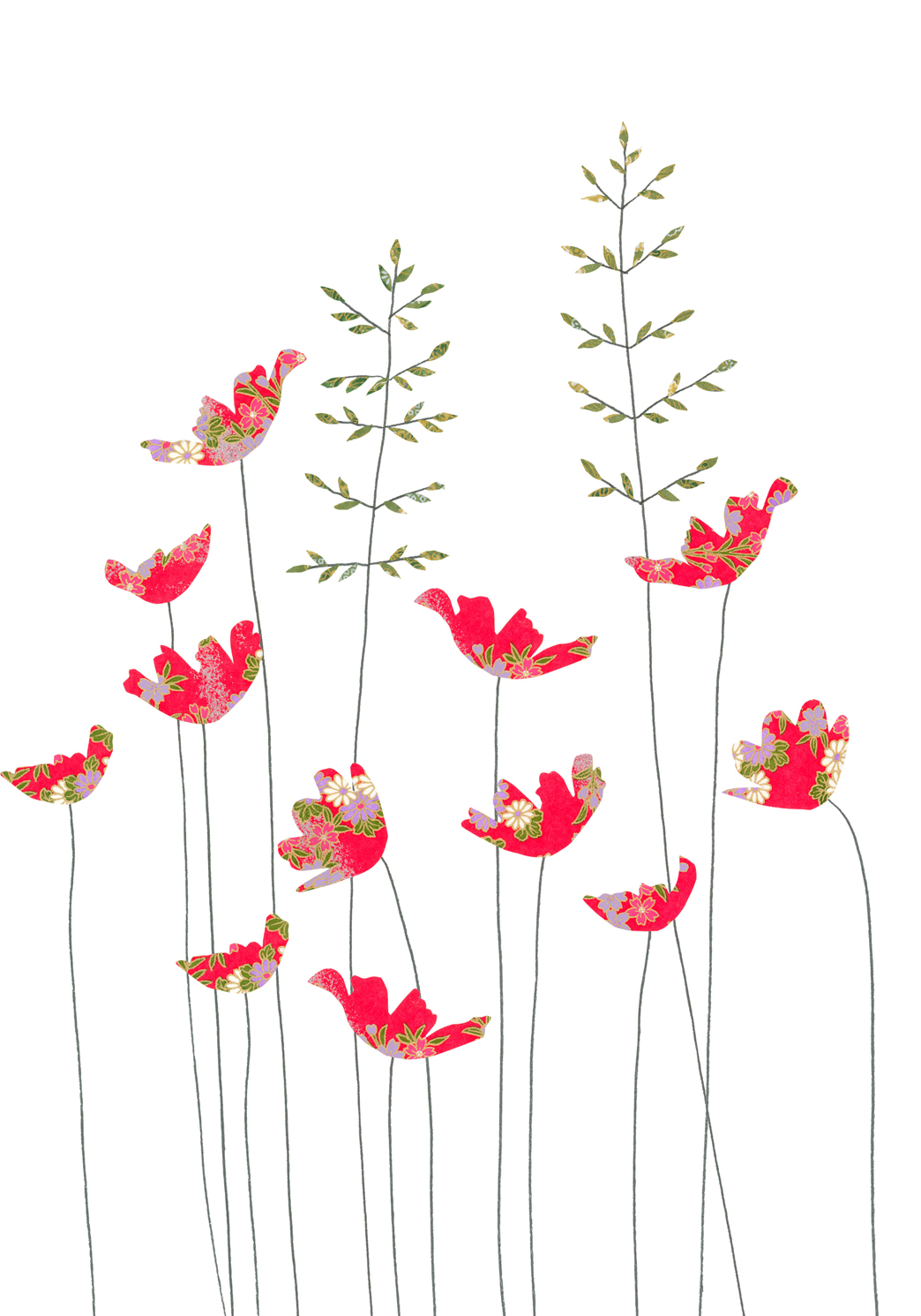 Anemones & Grass Greeting Card Anemones & Grass Greeting Card