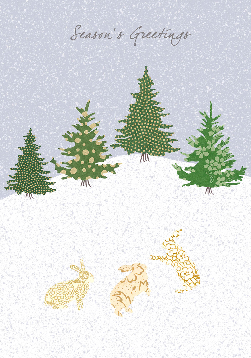 Thee Snow Hares Greeting Card Thee Snow Hares Greeting Card