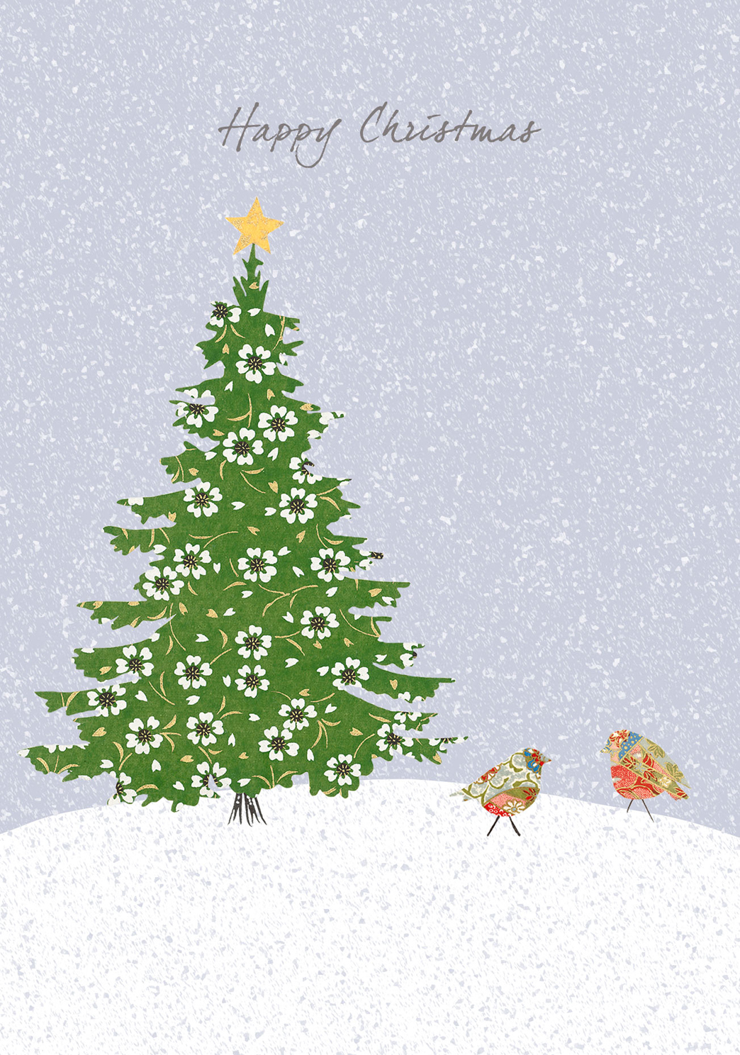 Robins & Christmas Tree Greeting Card Robins & Christmas Tree Greeting Card