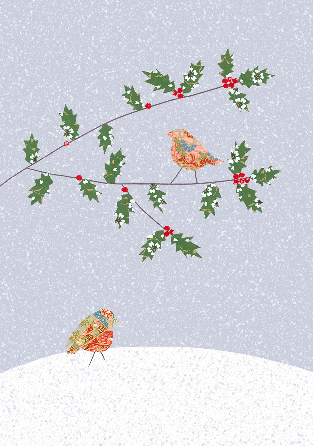 Robins & Holly Greeting Card Robins & Holly Greeting Card