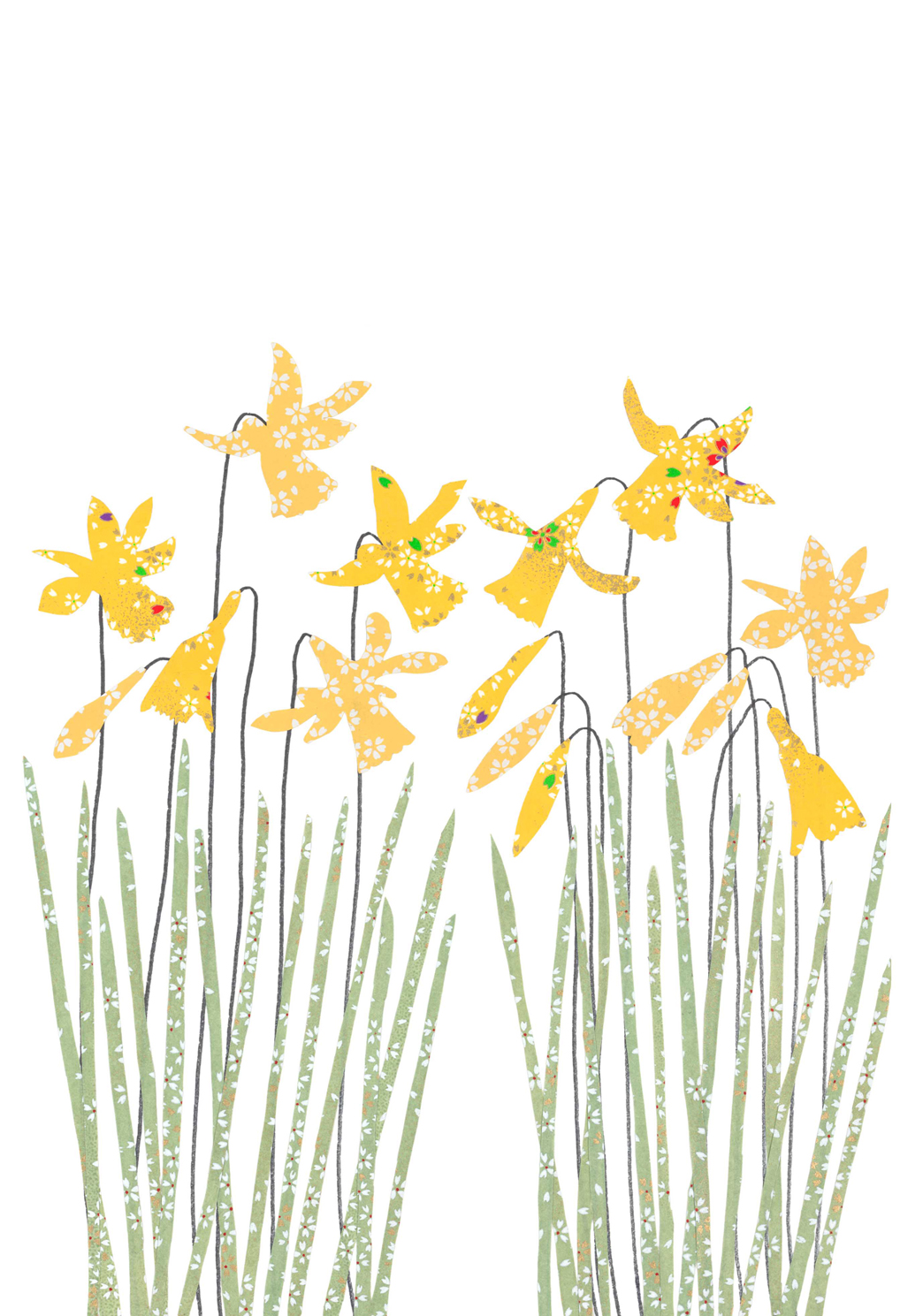 Daffodils Blank Greeting Card Daffodils Blank Greeting Card