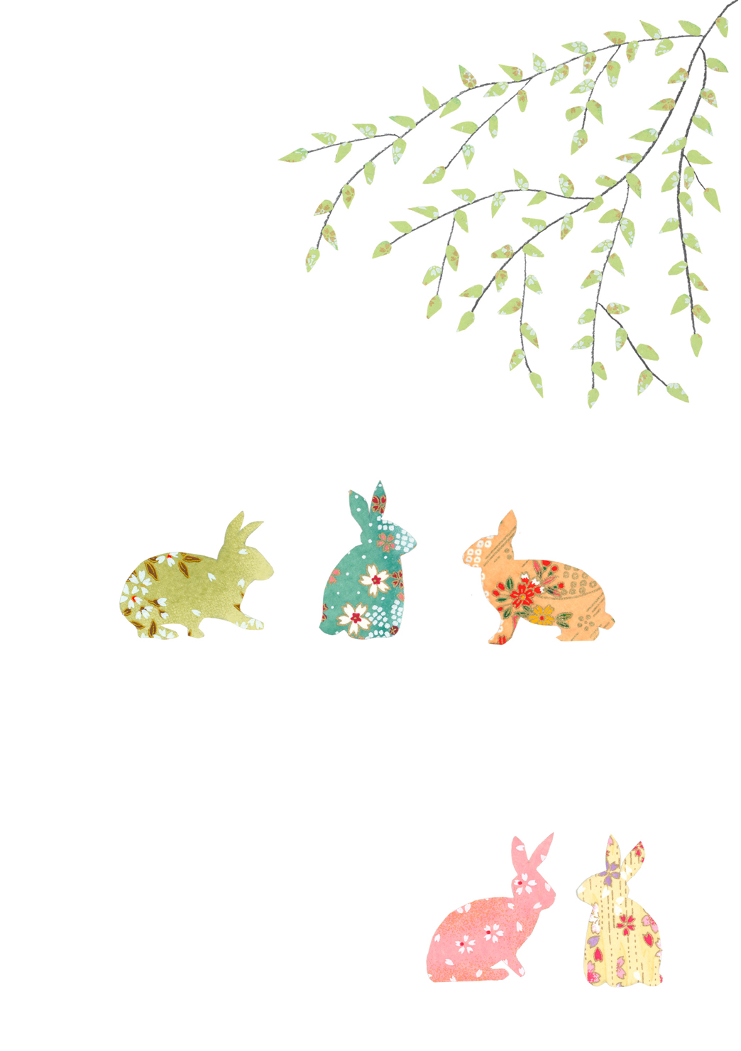 Bunnies Blank Greeting Card Bunnies Blank Greeting Card