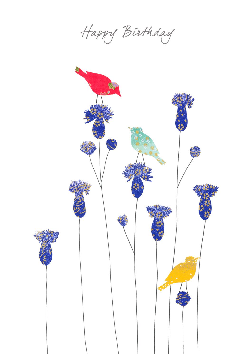 Birds & Thistles Birthday Greeting Card Birds & Thistles Birthday Greeting Card