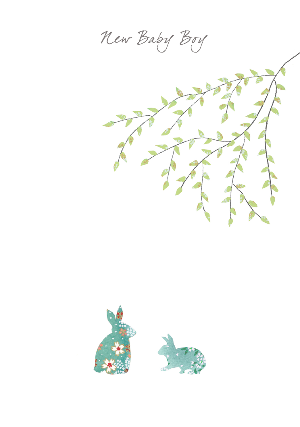Bunnies Baby Boy Greeting Card Bunnies Baby Boy Greeting Card