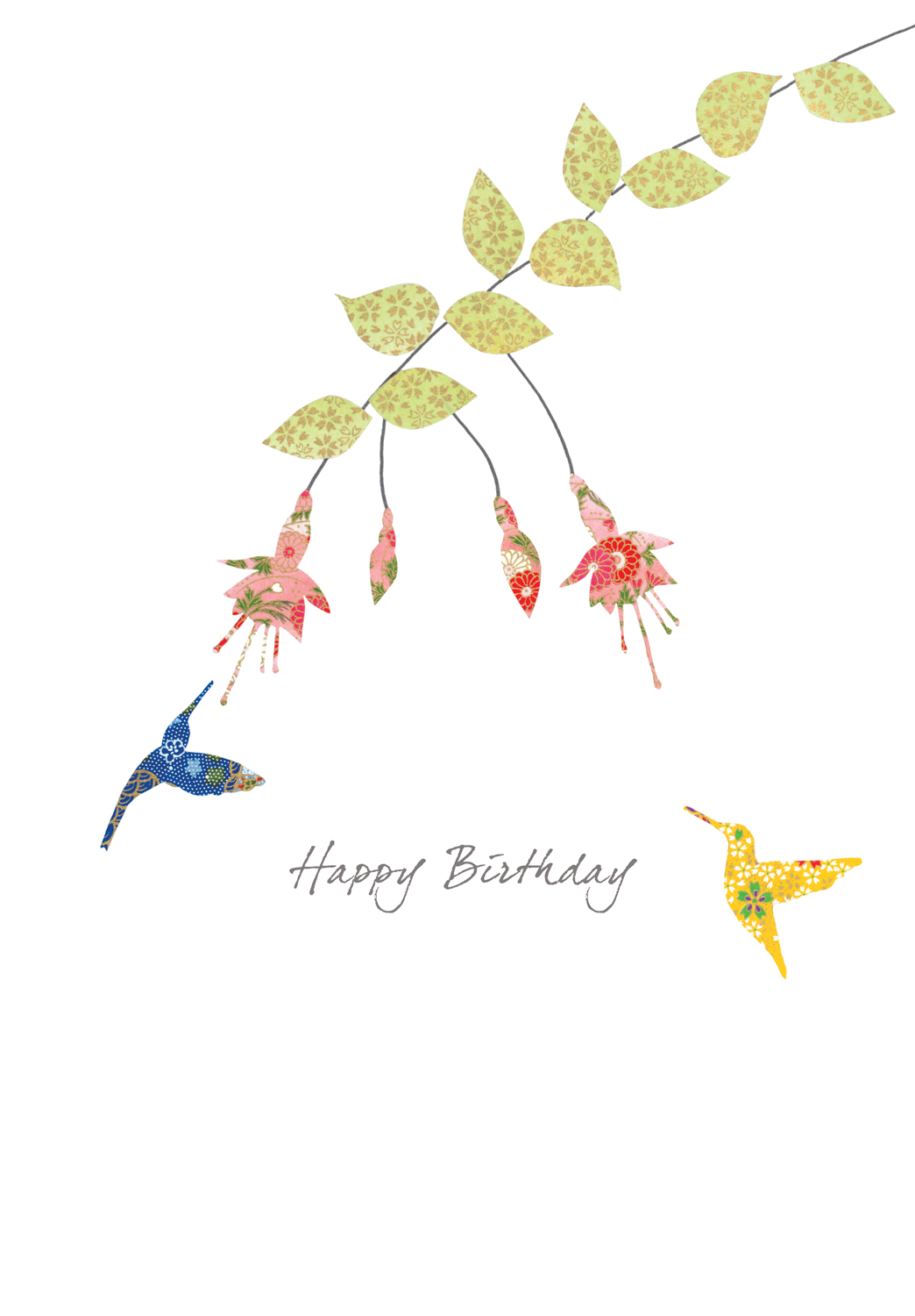 Two Hummingbirds Birthday Card Two Hummingbirds Birthday Card