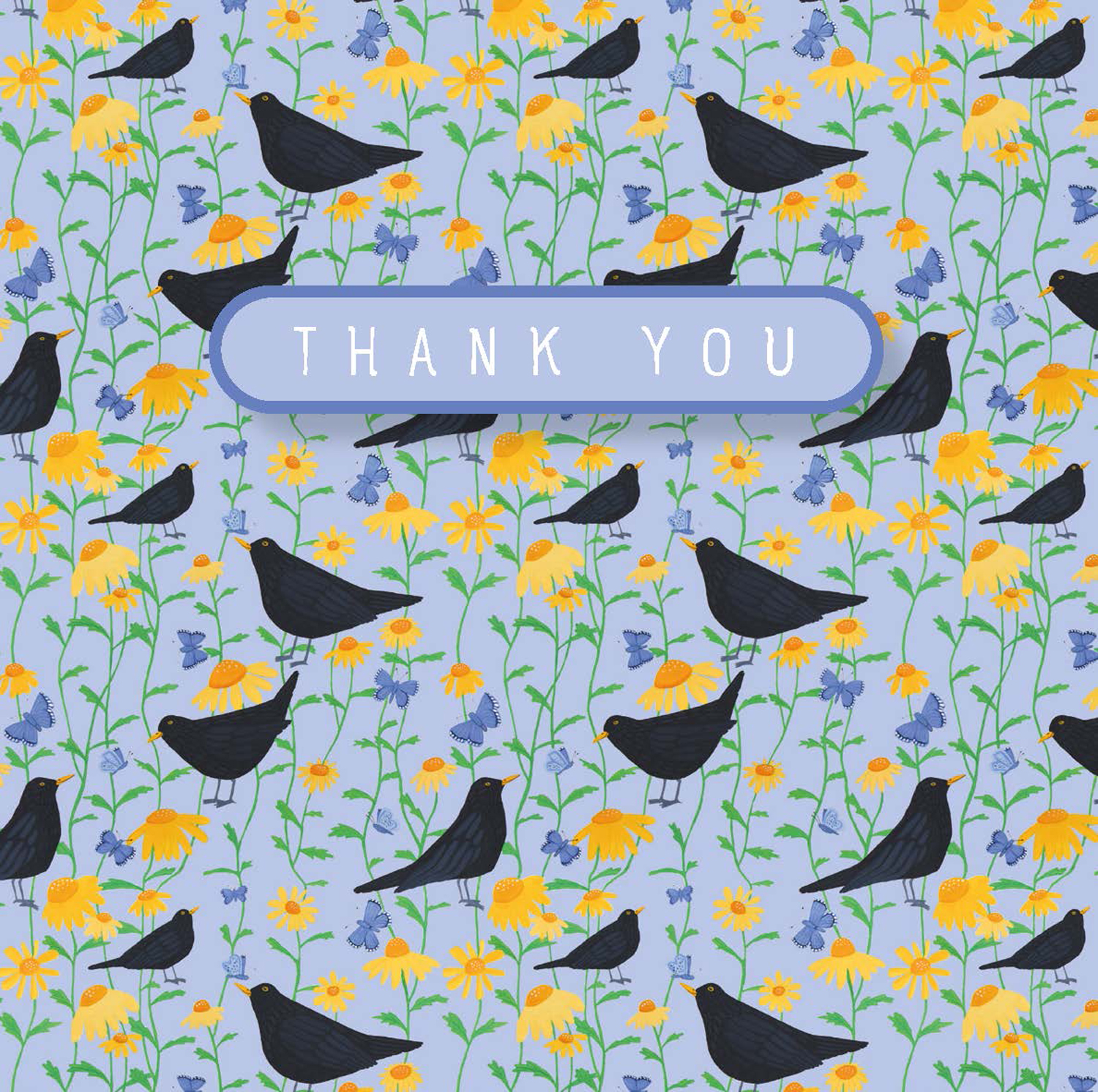 Blackbird thank you mini card Blackbird thank you mini card