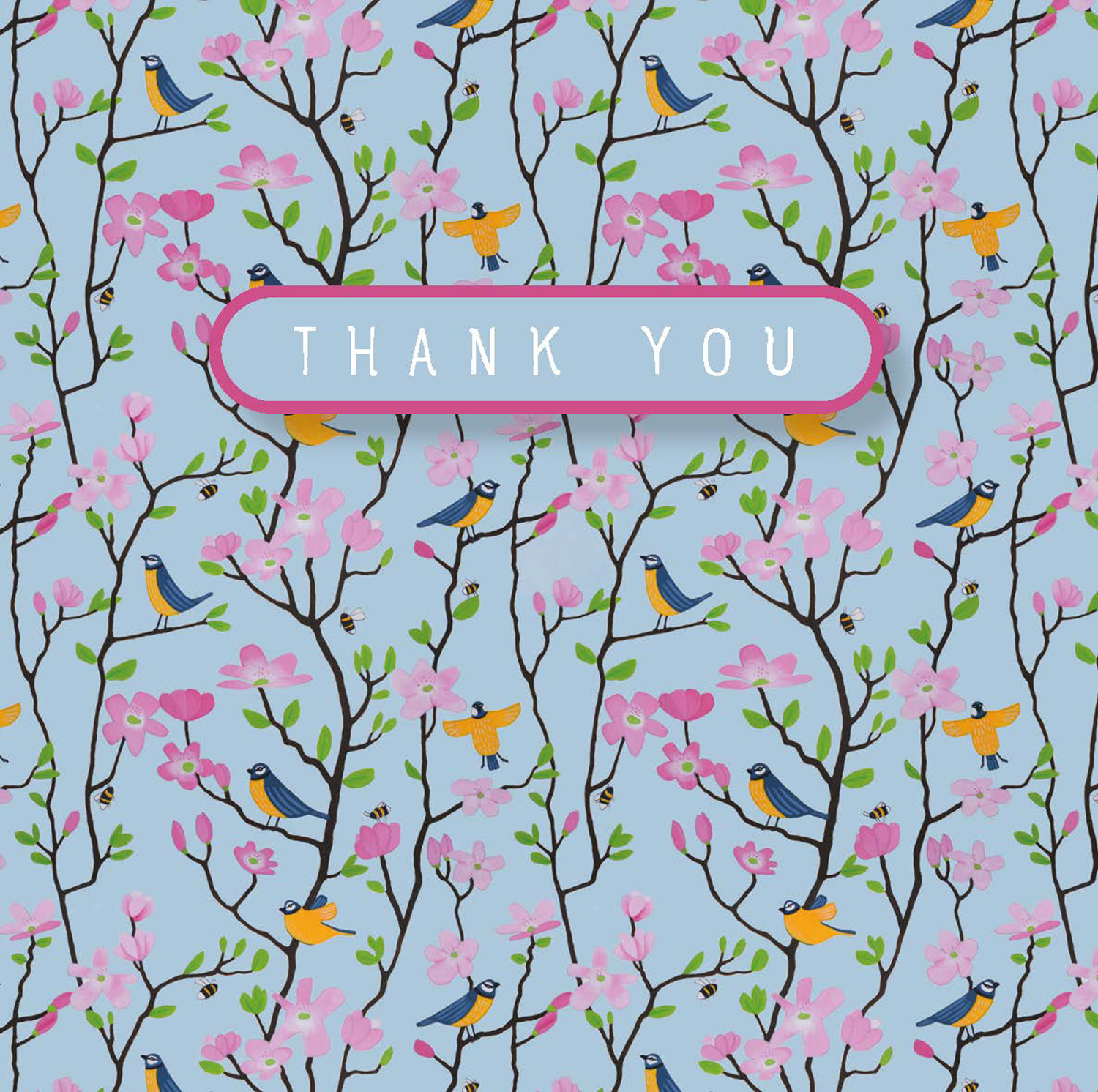 Blue tit thank you mini card Blue tit thank you mini card