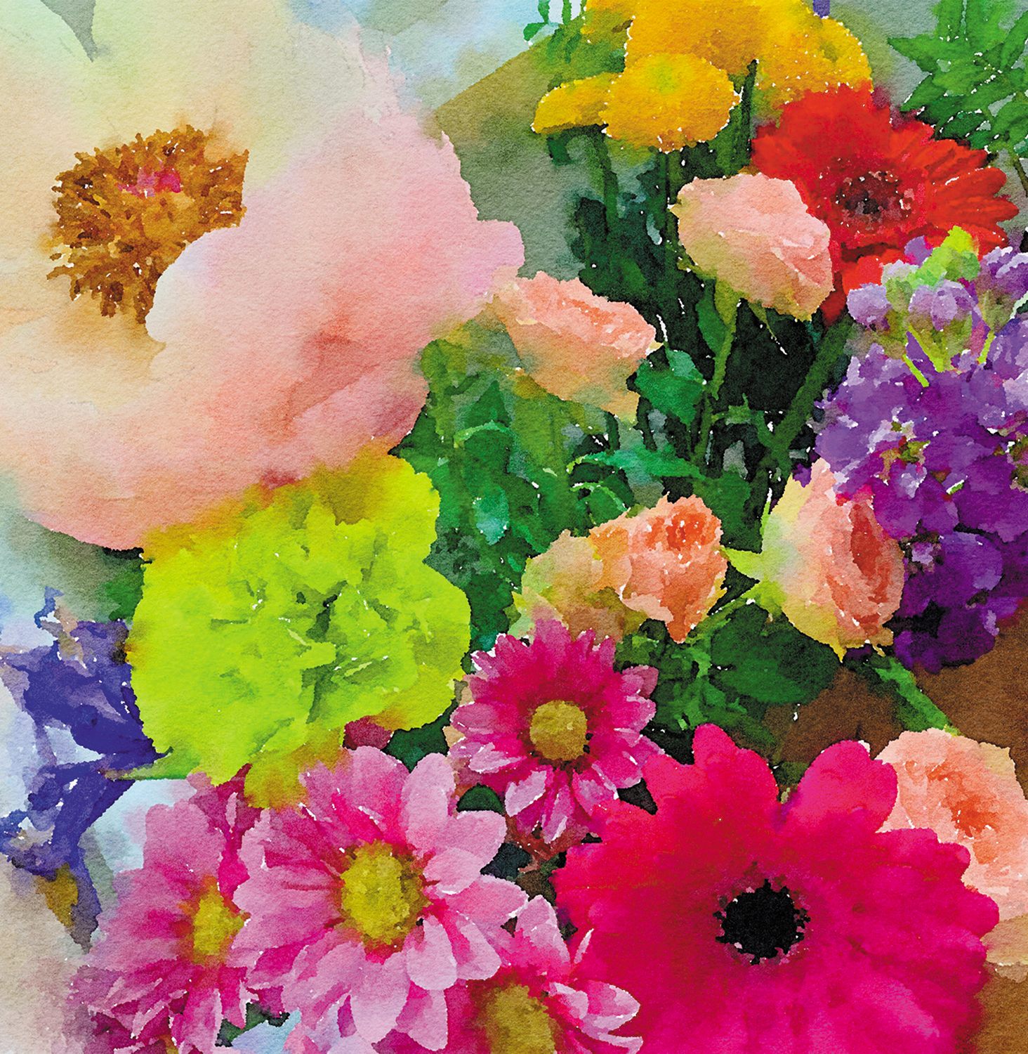 Bright bouquet mini card Bright bouquet mini card